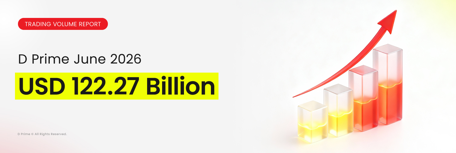 D Prime June 2026 Trading Volume Report showing USD 122.27 billion.